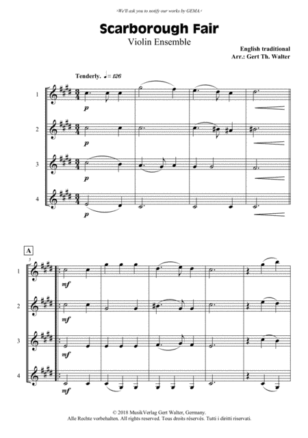 Scarborough Fair (arr. Gert Th. Walter)