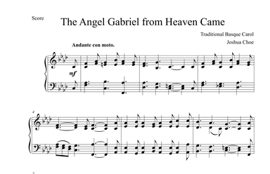 The Angel Gabriel from Heaven Came (in f minor) (arr. Joshua Choe)