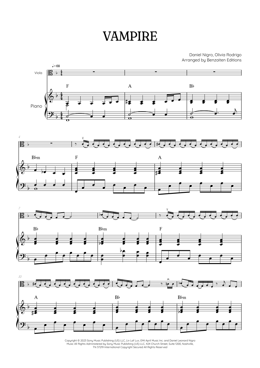 Vampire (arr. Benzaiten Editions)