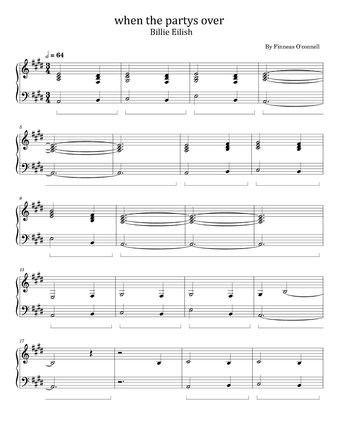 When The Party's Over (arr. poon)