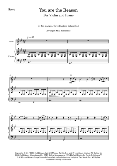 You Are The Reason (arr. Misa Yamamoto)