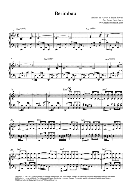 Berimbau (arr. Pedro Lutterbach)