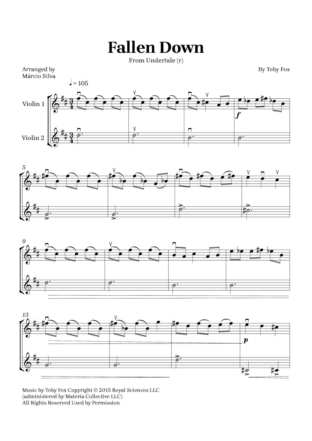 Fallen Down (arr. Márcio Silva)