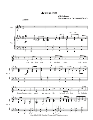 Jerusalem (arr. Maestro Cory Alexander Parkinson)