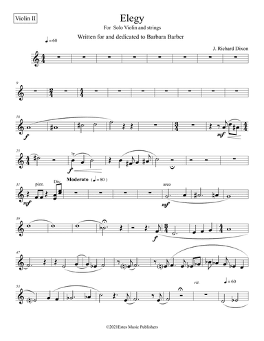 "Eulogy" Second violin part