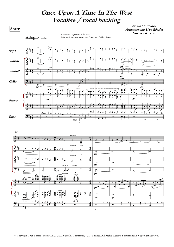 Once Upon A Time In The West (arr. Uwe Roessler / Rössler / Rassler)