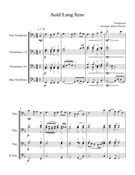 Auld Land Syne Trombone Sextet (arr. Ryan O'Leary)