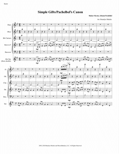 Simple Gifts / Pachelbel Canon (arr. Brandyn J. Metzko, ASCAP)