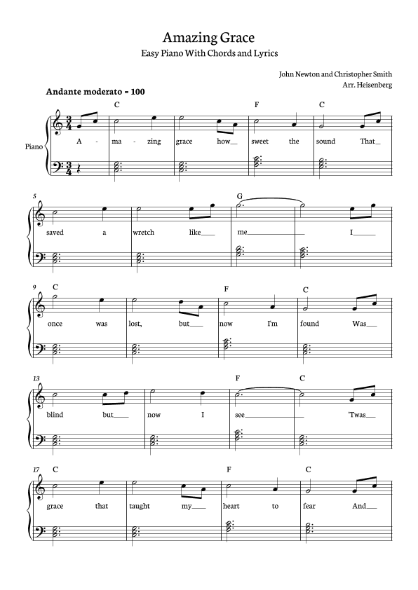Amazing Grace (arr. Heisenberg)