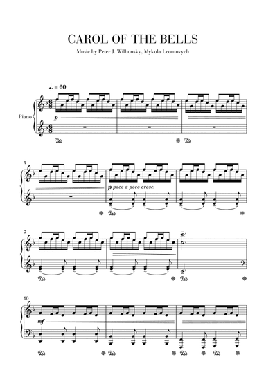 Carol of The Bells - Advanced Piano (arr. Cadenza Editions)