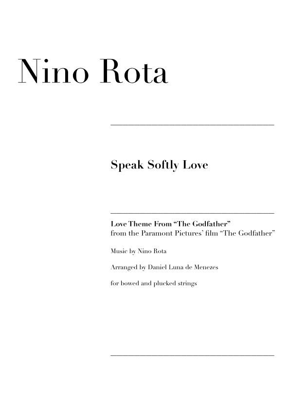 The Godfather (love Theme) (arr. Daniel Luna de Menezes)