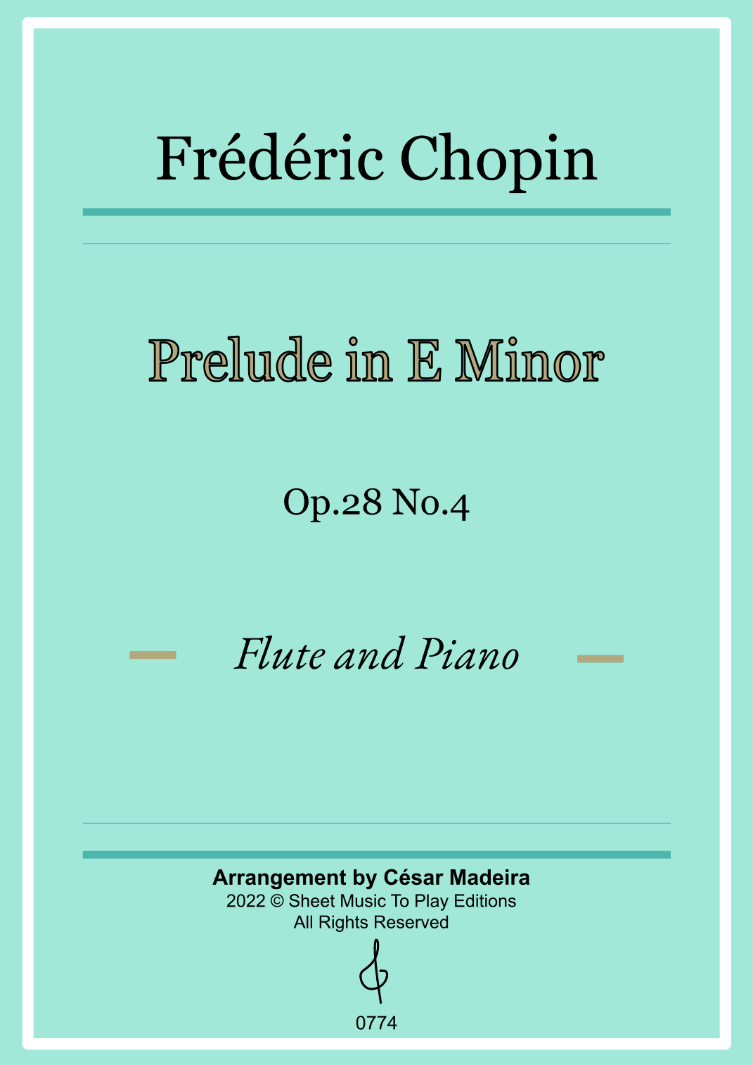 Prelude in E minor by Chopin - Flute and Piano (Full Score) (arr. César Madeira)