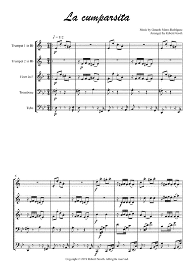 La cumparsita (for Brass Quintet) (arr. Robert Newth)