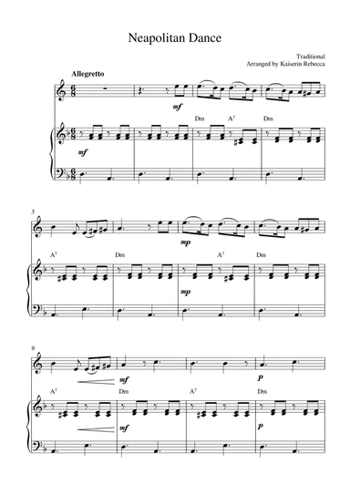 Neapolitan Dance (for English horn solo and piano accompaniment) (arr. Kaiserin Rebecca)
