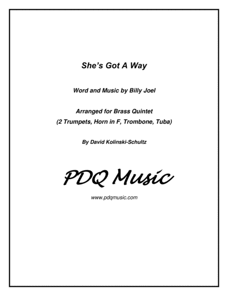 She's Got A Way (arr. David Kolinski-Schultz)