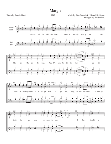 Margie (arr. Jim Shubert)