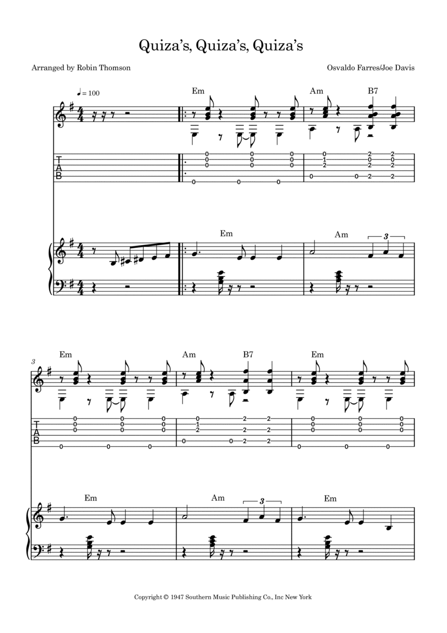 Quizas, Quizas, Quizas (perhaps, Perhaps, Perhaps) (arr. Robin Thomson)