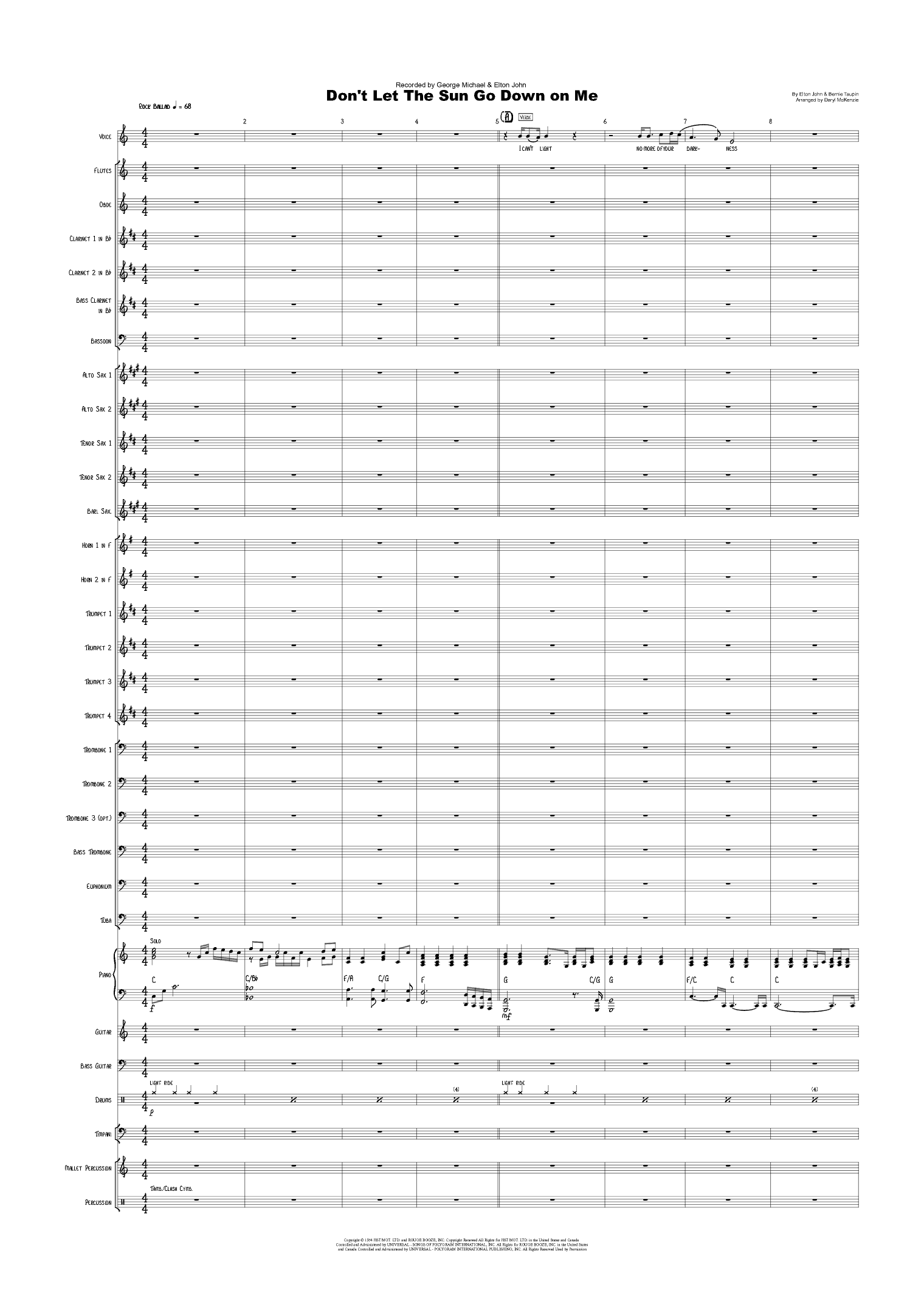 Don't Let The Sun Go Down On Me (arr. Daryl McKenzie)