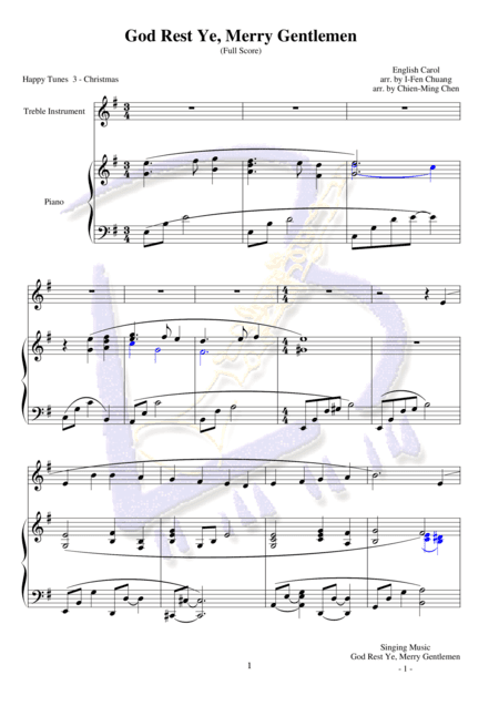 God Rest Ye, Merry Gentlemen (arr. Ifen Chuang, Chien-Ming Chen)