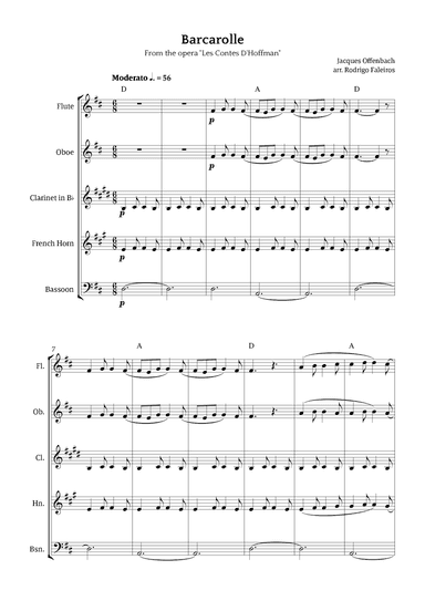 Barcarolle - Belle Nuit, O Nuit D'Amour (arr. Rodrigo Faleiros)