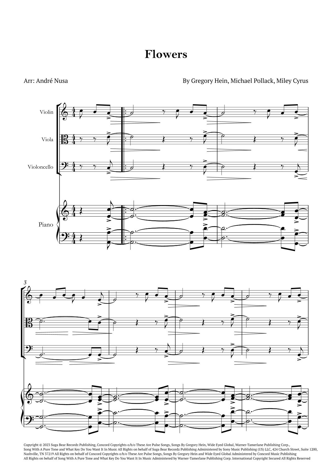 Flowers (arr. André Nusa)