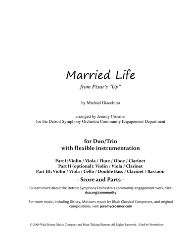 Married Life (arr. Jeremy Crosmer)