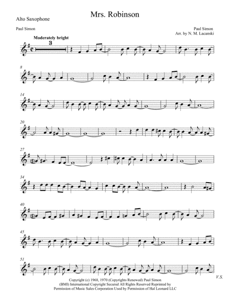 Mrs. Robinson (arr. Nick Lacanski)