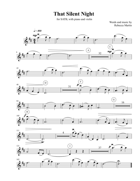That Silent Night - violin obbligato part (arr. Rebecca Hawkes Martin)