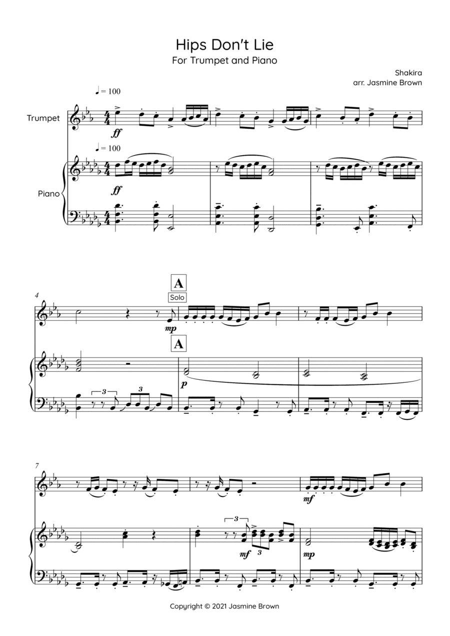 Hips Don't Lie (arr. Jasmine Brown)