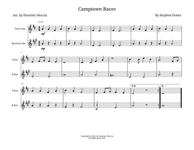 Camptown Races- Tenor Sax and Bari Sax Duet (arr. Dominic Meccia)