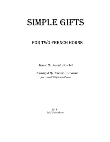 Simple Gifts for Two French Horns (arr. Jeremy Corcoran)