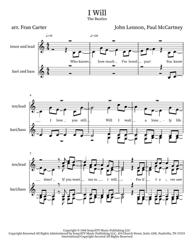 I Will (arr. Fran Carter)