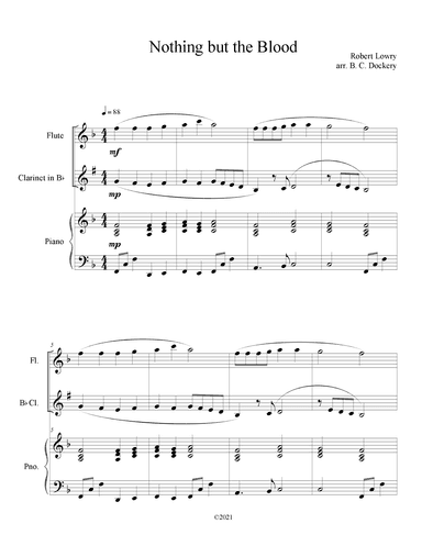 Nothing But the Blood (Flute and Clarinet Duet with Piano Accompaniment) (arr. B. C. Dockery)