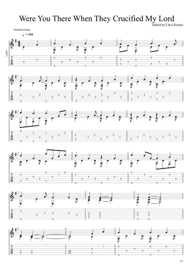 Were You There (When They Crucified My Lord) (Solo Fingerstyle Guitar Tab) (arr. Chris Richter)