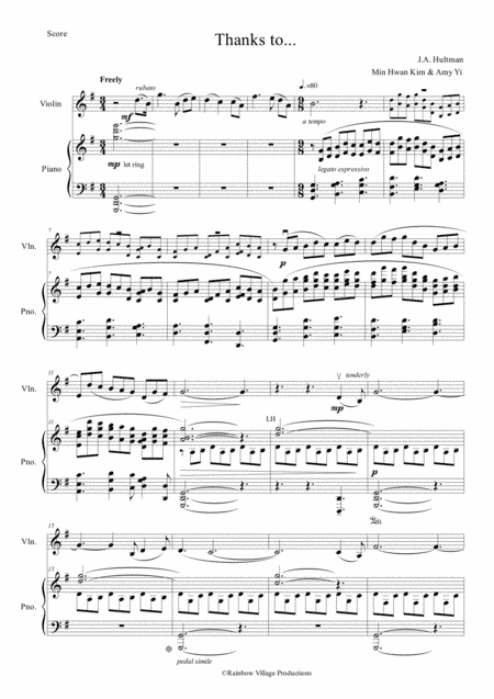 Thanks to God for My Redeemer (for Violin and Piano) (arr. Min Hwan Kim, Amy Soyoon Yi)