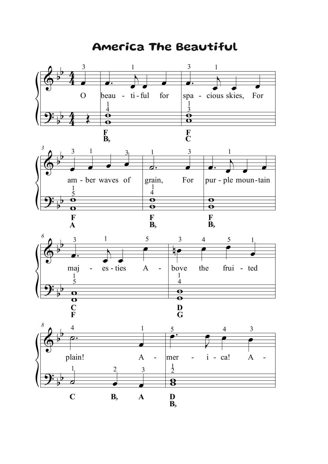 America The Beautiful (arr. Avgusta Udartseva)