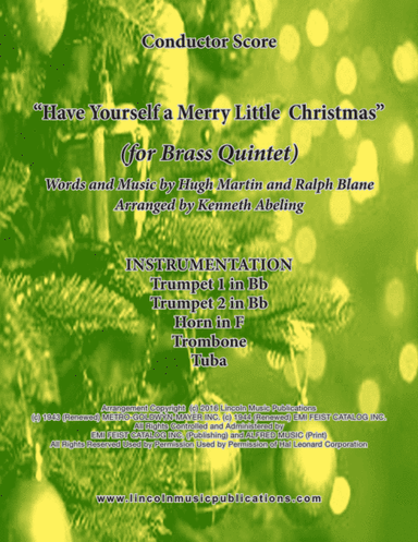 Have Yourself A Merry Little Christmas  from MEET ME IN ST. LOUIS (arr. Kenneth Abeling)