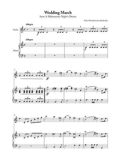 Wedding March - Short Version (arr. Karen Gueiros)