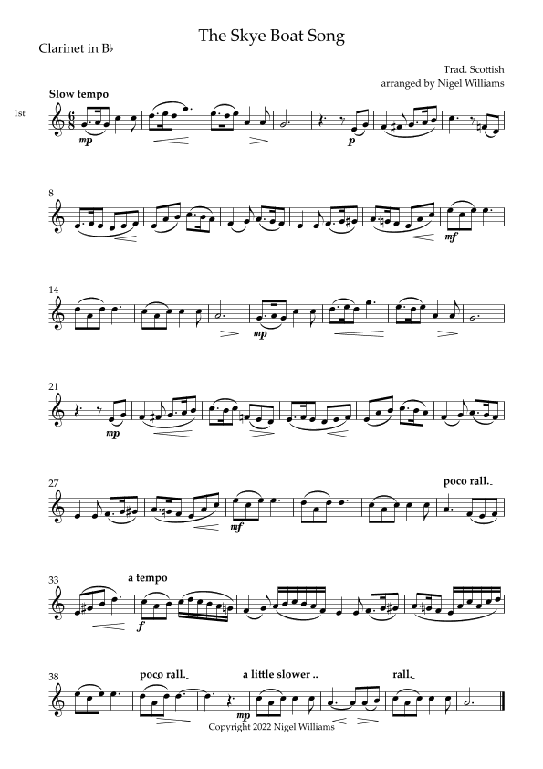 The Skye Boat Song (arr. Nigel Williams)