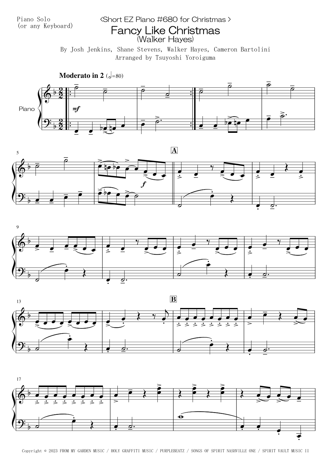 Fancy Like Christmas (arr. Tsuyoshi Yoroiguma)