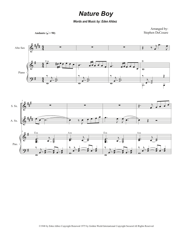 Nature Boy (arr. Stephen DeCesare)