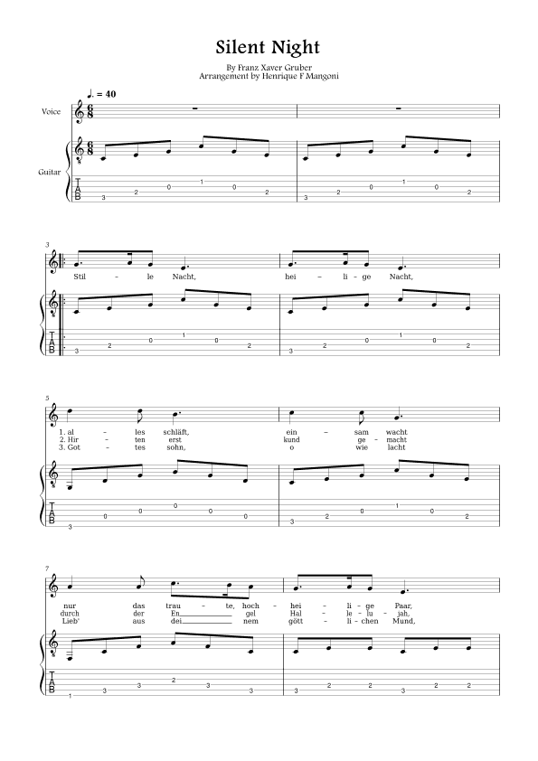 Stille Nacht (german lyrics) (arr. Henrique F Mangoni)