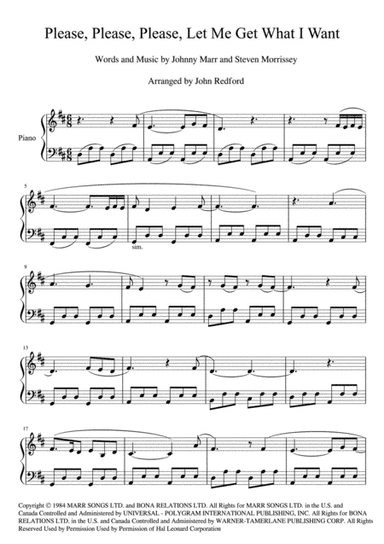 Please, Please, Please, Let Me Get What I Want (arr. John Redford)