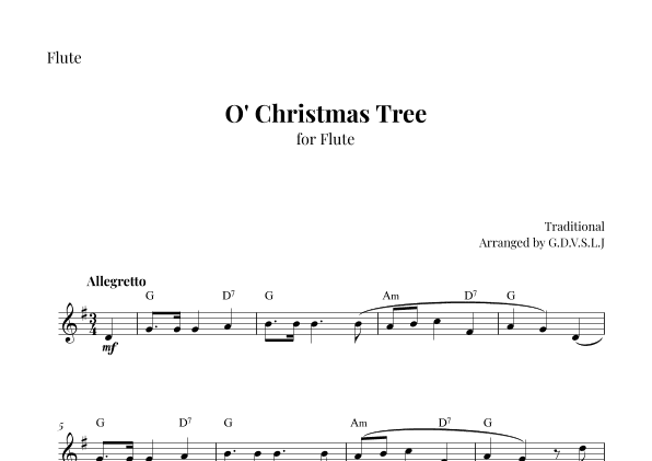 O' Christmas Tree (arr. G.D.V.S.L.J)