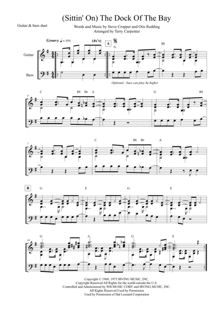 (Sittin' On) The Dock Of The Bay (arr. Terry Carpenter)