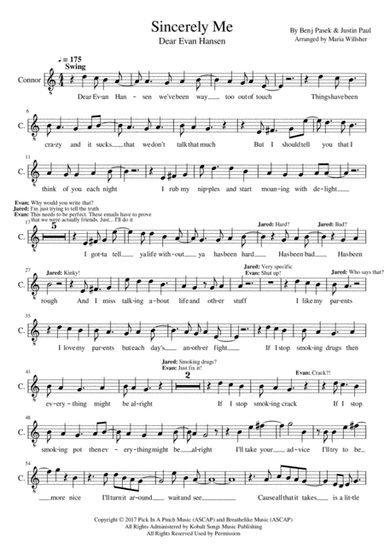 Sincerely, Me (arr. Maria Willsher)