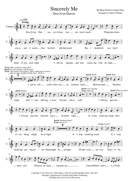 Sincerely, Me (arr. Maria Willsher)