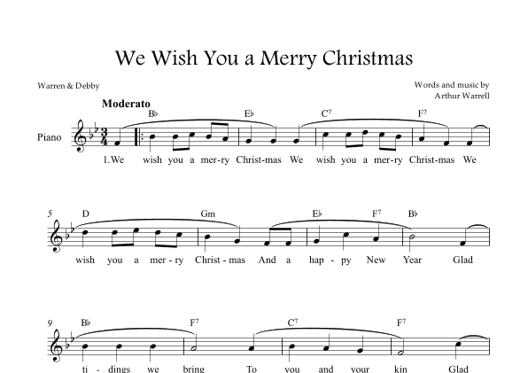 We Wish You a Merry Christmas (arr. Warren & Debby)