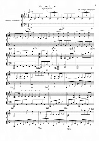 No Time To Die (arr. Valeriya Zahonyayeva)