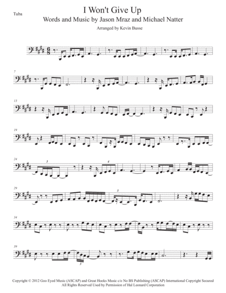 I Won't Give Up (arr. Kevin Busse)